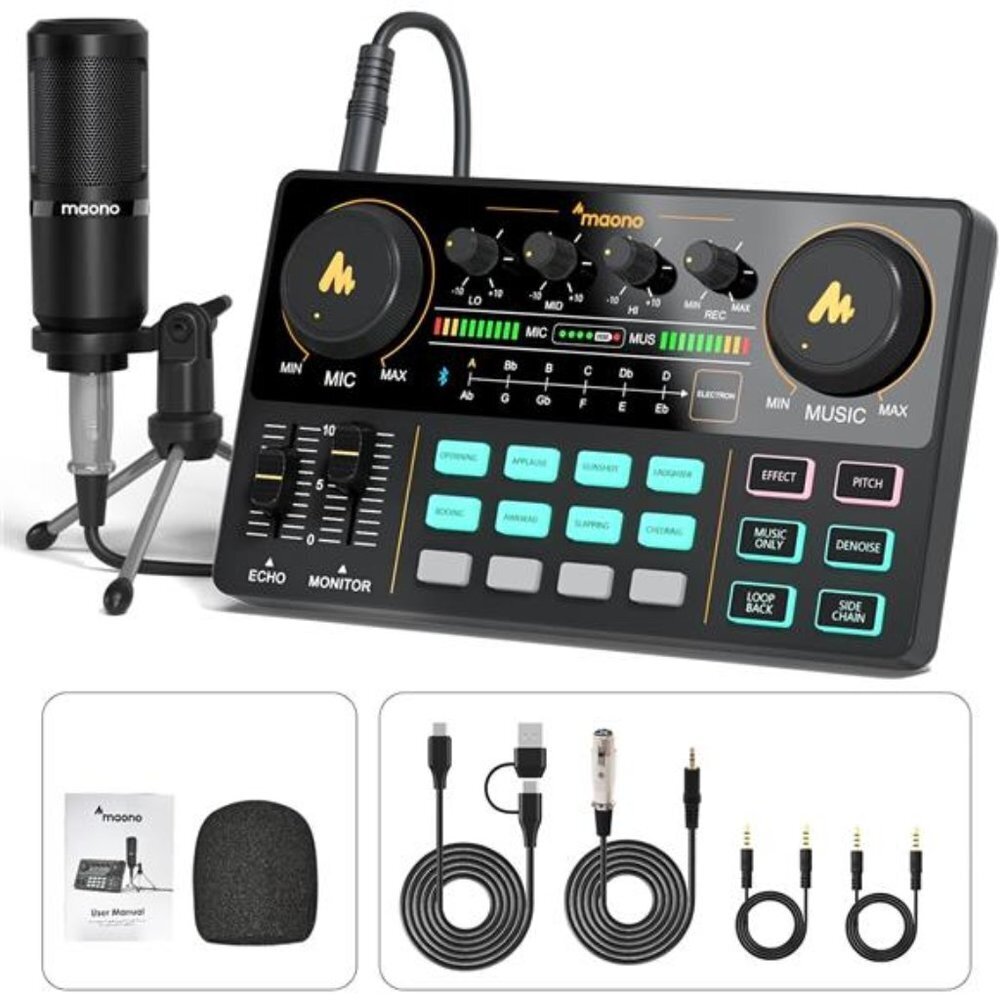 Audio Mixer Podcast Equipment Bundle Studio All-in-One